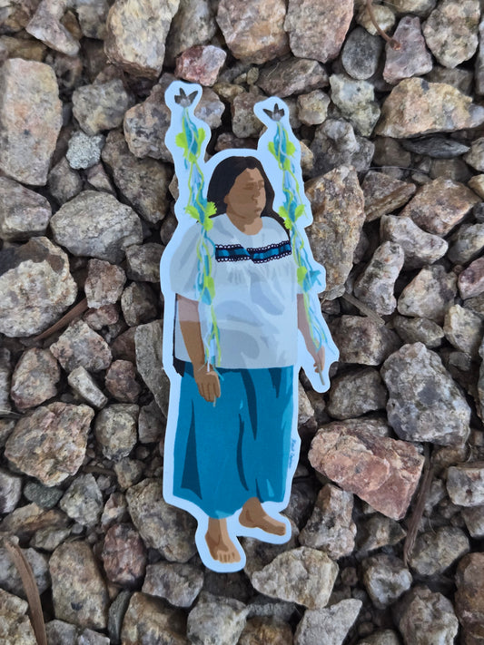 Teal Dancer with Prayer Sticks Sticker